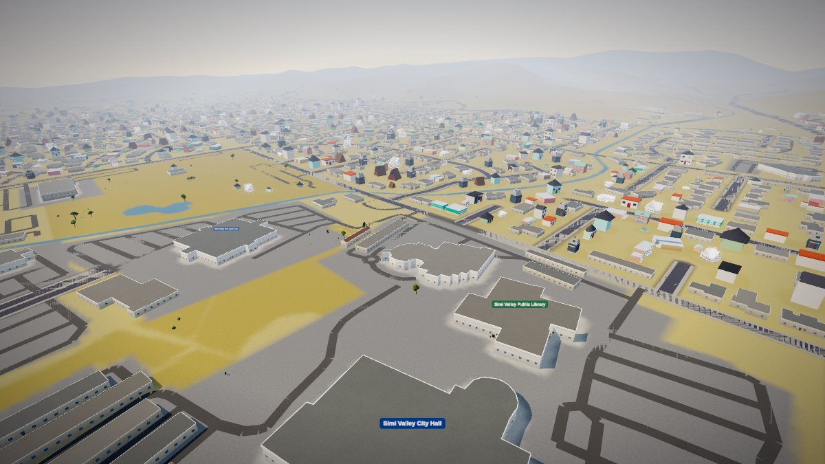 Simi Valley rebuilt in walkable 3D